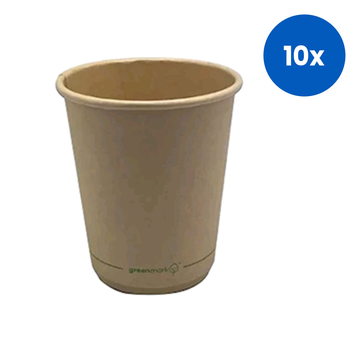 Green Mark Paper Drinking Cups 8oz or 225mL 500 Pieces/Carton - Brown x10
