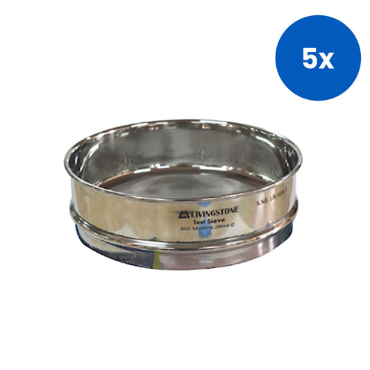 Livingstone Test Sieve 600 Microns 200mm x 50mm Stainless Steel x5