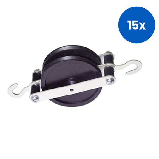 Desco Pulley with Hook 50 mm 2-sheave 10/Pack - Black