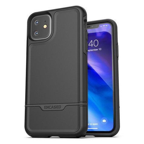 Encased Rebel Case iPhone 11 with Belt Clip Holster - Black