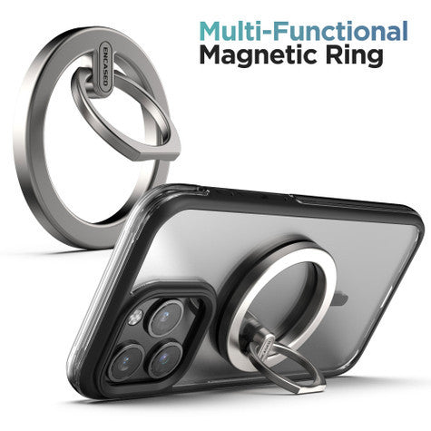 Encased MAG-AIR Case iPhone 15 Pro with MagSafe Ring Grip - Black