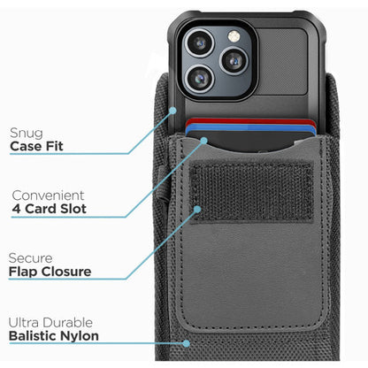 Encased Falcon MagSafe Case iPhone 15 Pro with Belt Clip Pouch - Black