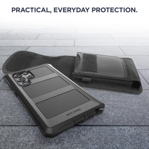 Encased Falcon Shield Case Samsung Galaxy S22 Ultra with Pouch - Black