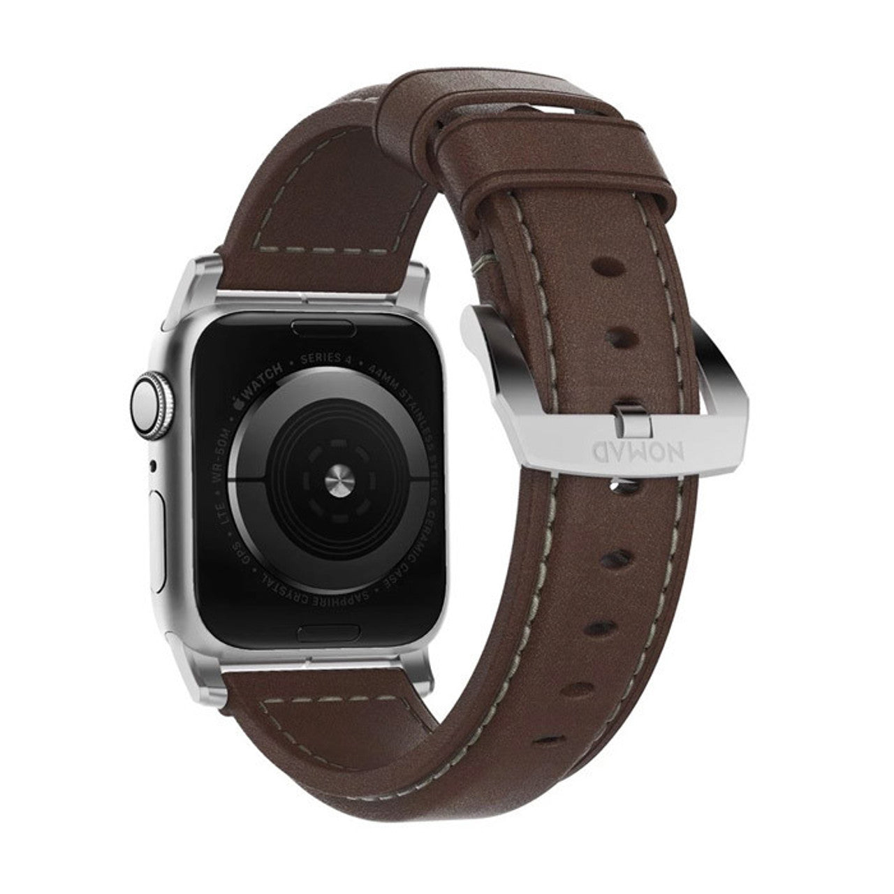 Nomad Traditional Strap Apple Watch 42/44/45/Ultra 49mm - Rustic Brown (Silver Hardware)