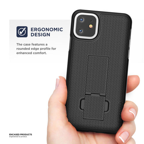 Encased Combo Case iPhone 11 with Belt Clip Holster - Black