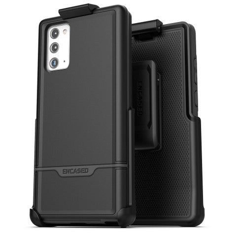 Encased Rebel Case Samsung Galaxy Note20 5G with Belt Clip Holster - Black
