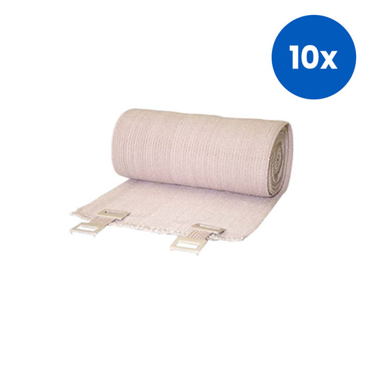 Komprez Elastic Heavy Compression Bandage 10cm x 1.6 metres to 4.5 metres 12/Pack - Brown x10