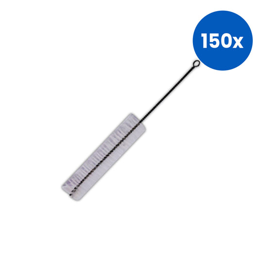 Livingstone Nylon Test Tube Brush Tufted Straight Bristle 14 x 50mm Length 150mm 5g Each - White x150