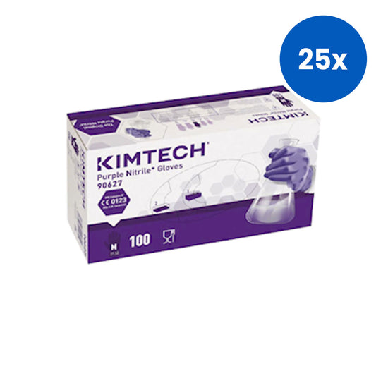 Kimberly Clark Kimtech Nitrile-Xtra Examination Gloves Medium Powder Free 50/Box - Purple x25