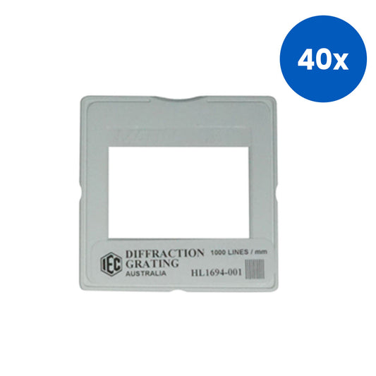 IEC Diffraction Grating 1000 Lines/mm Card Mount - Grey x40