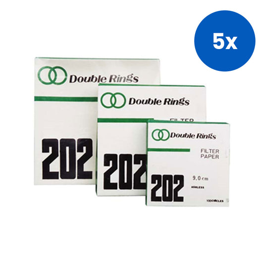Double Ring Filter Paper Quantitative Ashless Medium Speed 180mm 100/Box - White x5