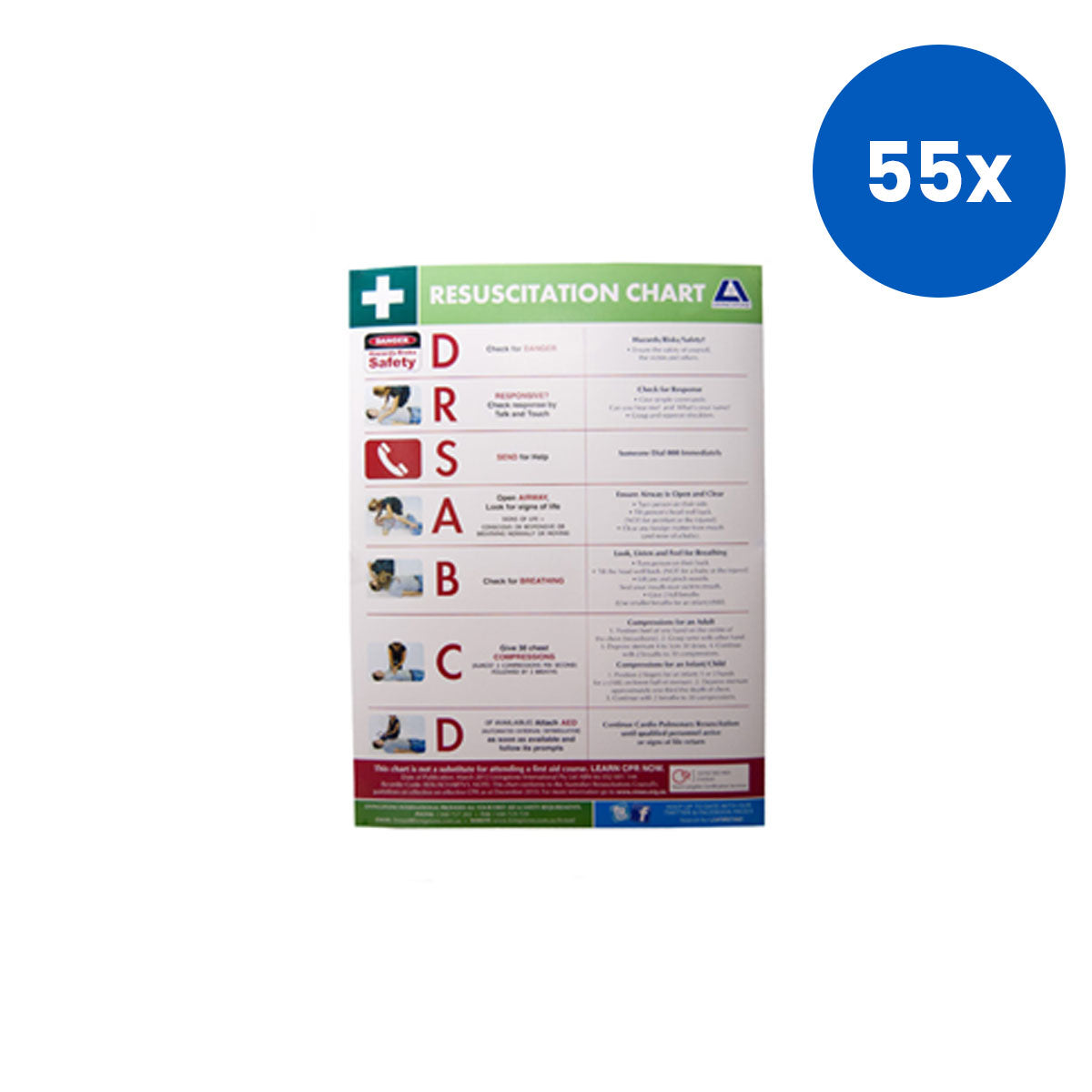 Livingstone Emergency Resuscitation Reference Chart in A2 Format – White x55
