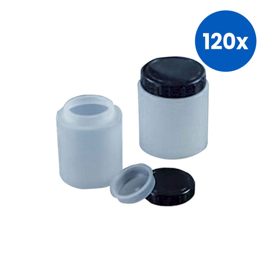 Aptaca Cylindrical Jar with Screw Cap and Inner Cap 250mL 67mm x  90mm x 50mm - White x120