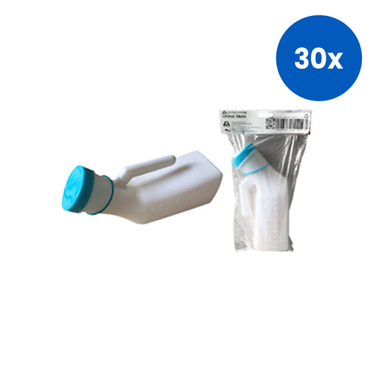 Livingstone Urinal Male with Screw Lid 1000ml Polyethylene (HDPE) - White x30