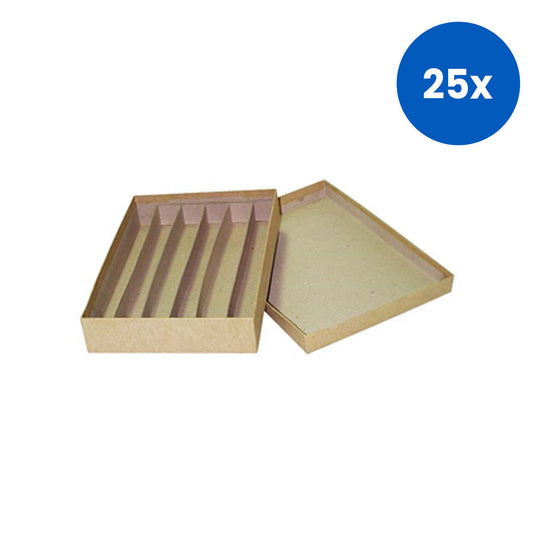 Livingstone Recyclable Cardboard Histology Storage Case with Lid 6 Compartments 3cm - Brown x25