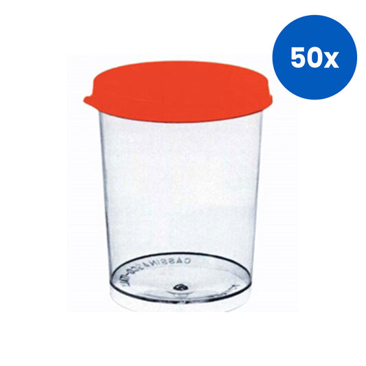 Aptaca Urine Container Ps 130ml Press Cap Sterile Ind Wrap 10/Pack - Clear x50