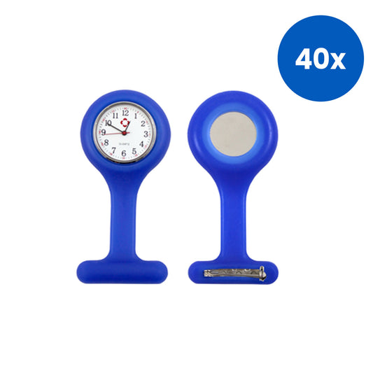 Livingstone Nurse FOB Brooch Pocket Watch Quartz Movement Silicone - Blue x40