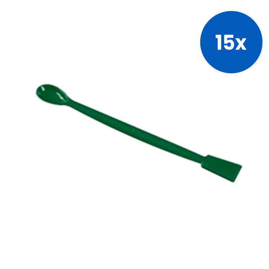 Aptaca Spatula 210mm Flat and Spoon Ends Recyclable Polystyrene 10/Pack - Green