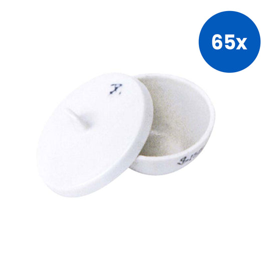 Livingstone Crucible 100ml 63 x 59mm Medium Wall with Lid Porcelain - White x65