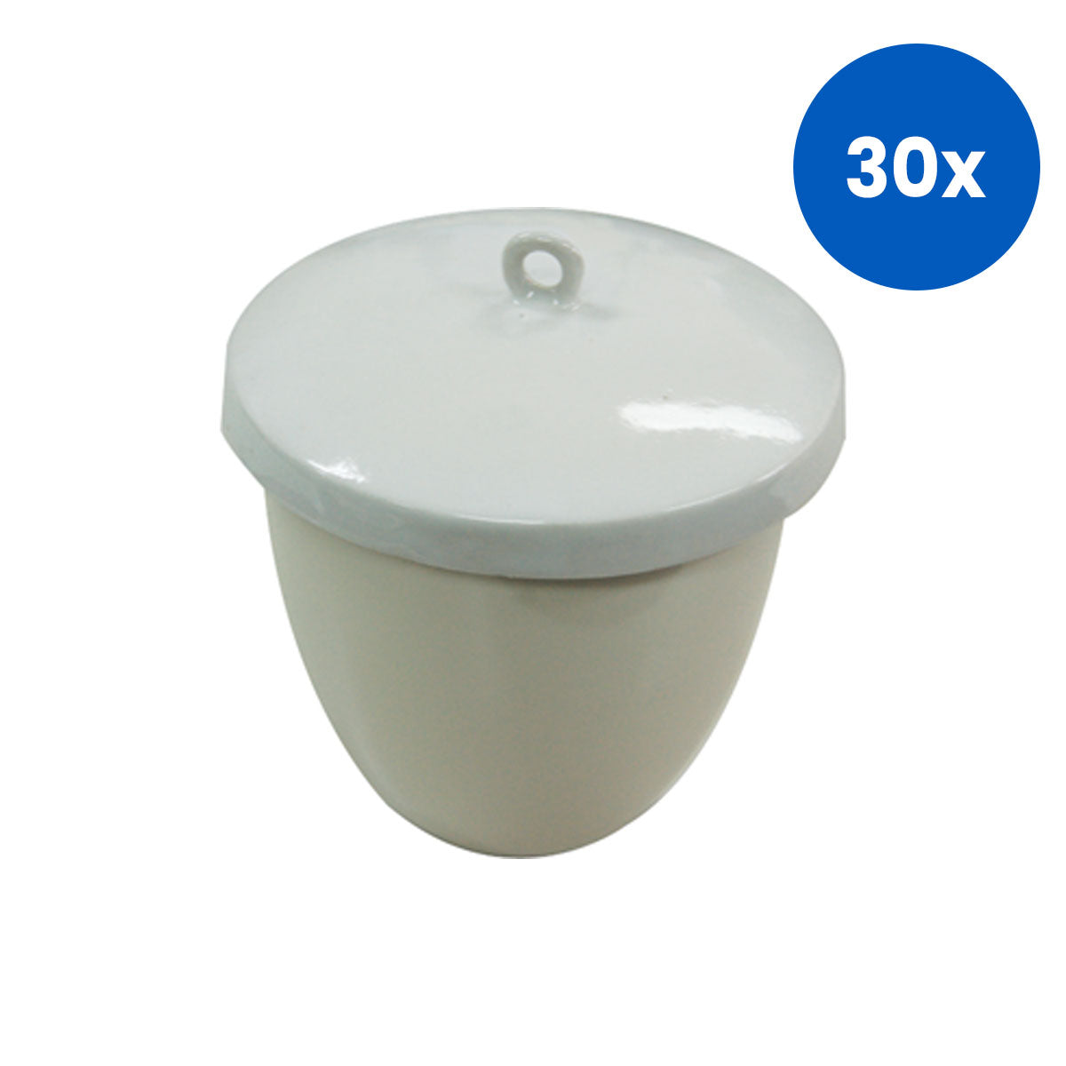 Livingstone Heat Resistant Medium Wall Porcelain Crucible with Lid for Laboratory 400ml 100 - White x30x100 -