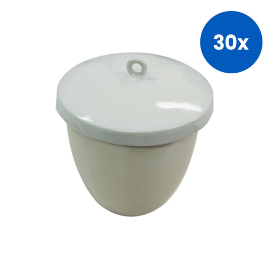 Livingstone Heat Resistant Medium Wall Porcelain Crucible with Lid for Laboratory 400ml 100 - White x30x100 -