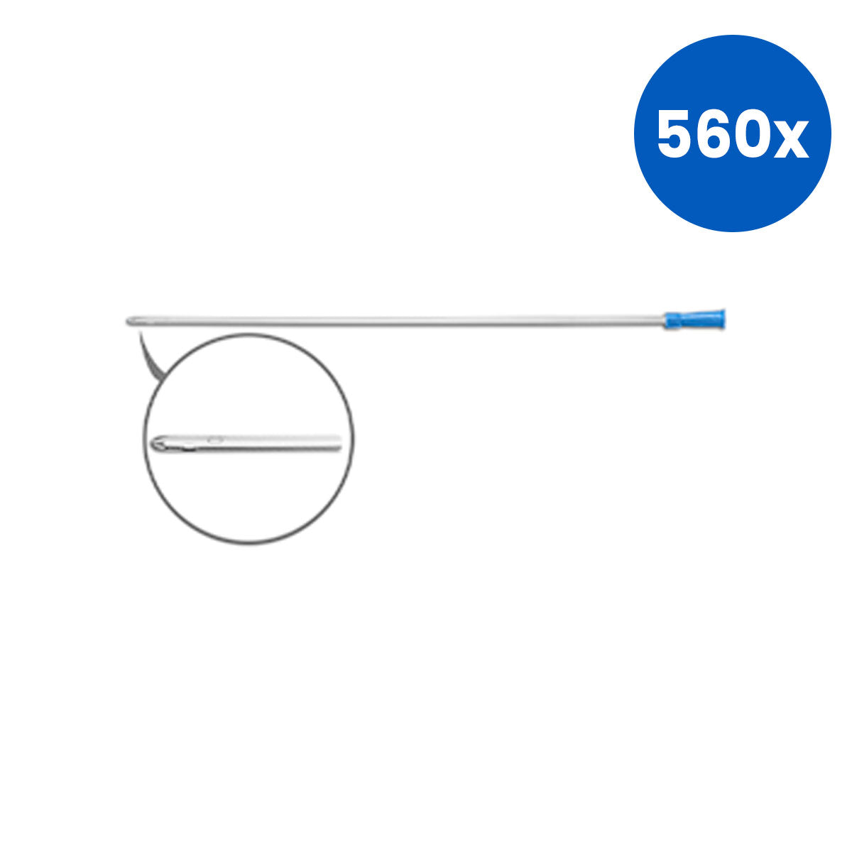 Livingstone Nelaton Male Catheter 8FG 38cm Single Wrapped - Blue/Clear x560