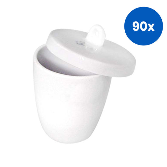 Livingstone Crucible 30mL 40 Diameter x 46 Height mm High Wall with Lid - White x90