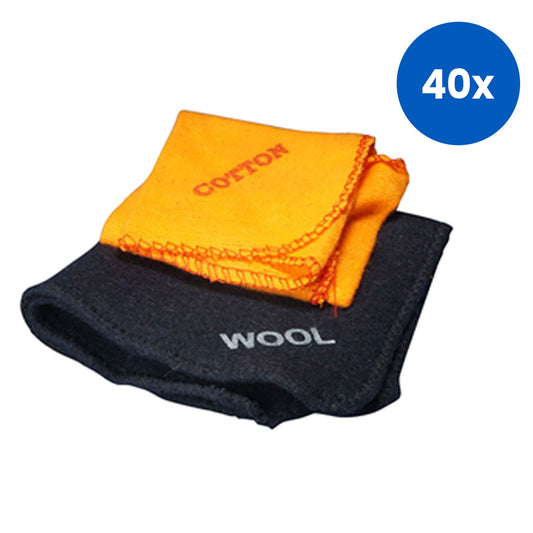 IEC Electrostatic Rubbing Cloths Cotton Flannelette and Wool Set of 2 - Black/Orange x40