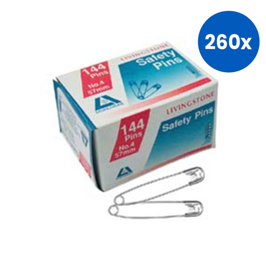 Livingstone Safety Pins No.4 59mm 12 Pins/Pack - White x260