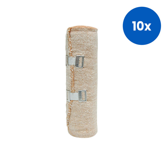 Universal Choice Crepe Bandage Heavyweight 15cm x 2.3m Unstretched 4.5m Stretched 12/Pack - Brown x10