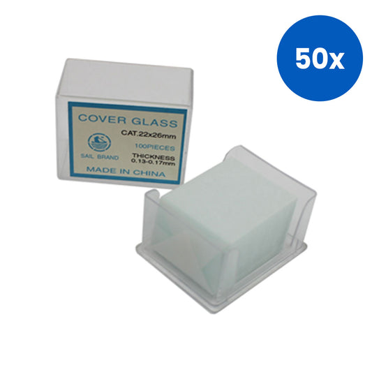 Superior Marienfeld Microscope No.1 Cover Slip 22 x 26mm Borosilicate 3.3 Glass 100 Pieces/Pack - White x50