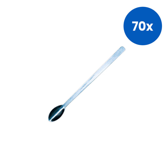 Livingstone Stainless Steel Spatula Reusable Non-Sterile 1 Flat 17mm and 1 Spoon 30mm - White x70