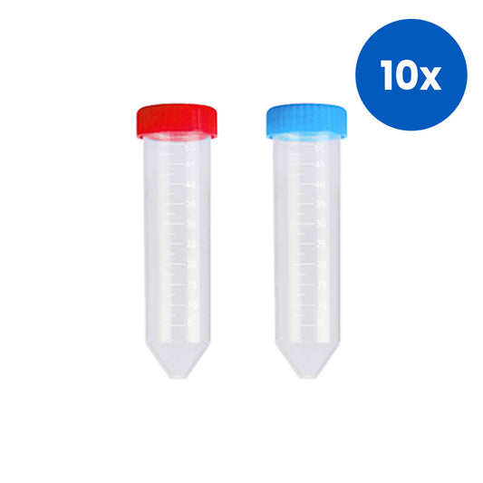 Aptaca Centrifuge Conical Test Tubes with Screw Cap 50mL30mm x 115 mm 100/Bag - White x10