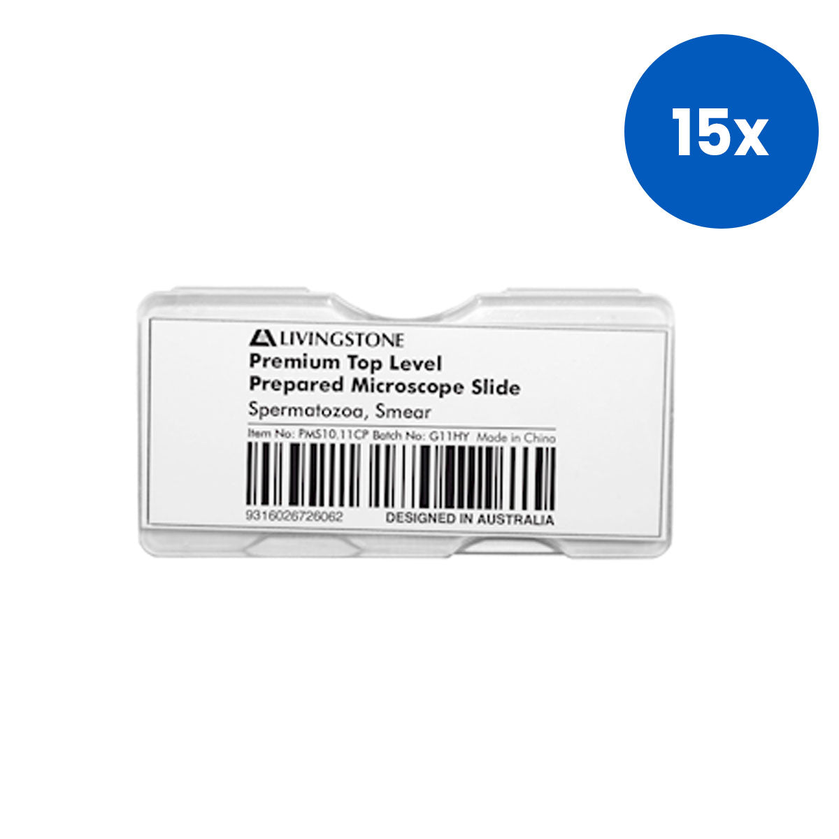 Livingstone Premium Top Level Prepared Slide Spermatozoa Smear - White x15