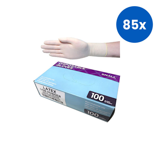 Economy Latex Glove Recyclable Low Powder Non Therapeutic Use Small Size 4.5g 100/Box - Cream x85