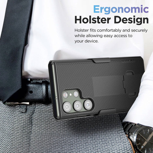Encased Duraclip Case Samsung Galaxy S23 Ultra with Belt Clip Holster - Black