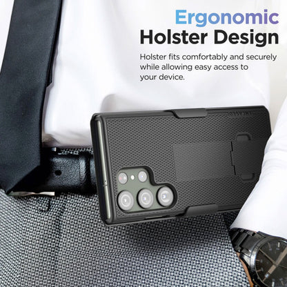 Encased Duraclip Case Samsung Galaxy S23 Ultra with Belt Clip Holster - Black