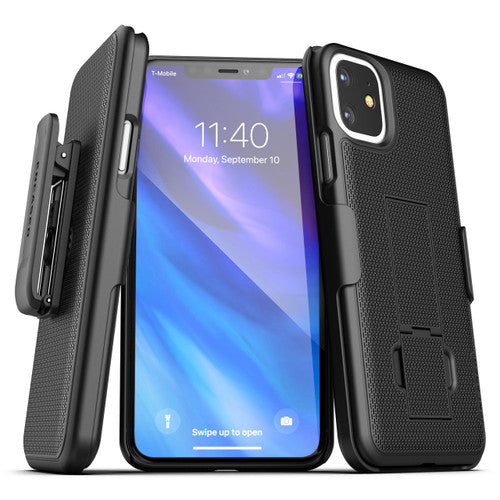 Encased Combo Case iPhone 11 with Belt Clip Holster - Black