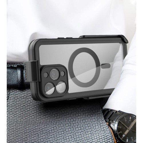Encased Waterproof Case iPhone 15 Pro with Belt Clip Holster - Clear