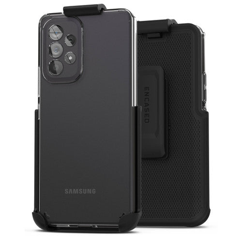 Encased Clear Case Samsung Galaxy A53 5G with Belt Clip Holster - Clear