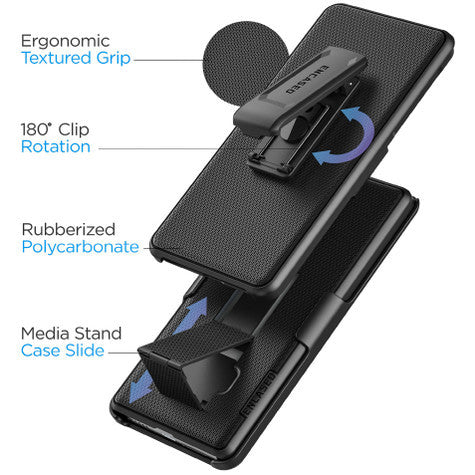 Encased Duraclip with Belt Clip Holster iPhone 15 Pro Max - Black