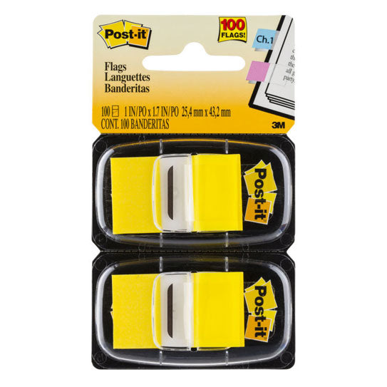 Post‑It Flags Yellow 25 x 43mm 2‑Pack Box of 6