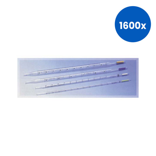 Aptaca Sterilin Serological Graduated Recyclable Polystyrene Pipette 1ml 1/100 mm 1 pct Accuracy - Clear x1600