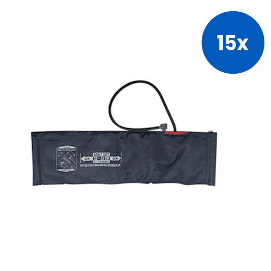 Livingstone Adult Cuff 14.3 x 49cm 0.106kgs with PVC bladder One Tubing and ABS Connector - Black x20