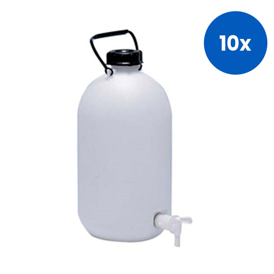 Aptaca Storage Bottle/ Aspirator Bottlewith Screw Tap and Inner Cap 10L - White x10