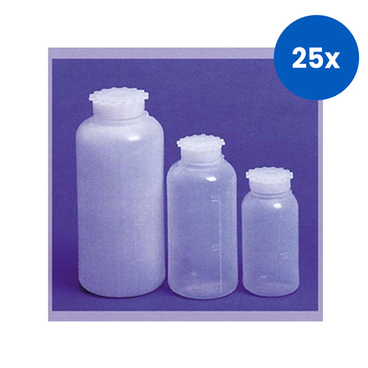Aptaca Cylindrical Bottle with Inner Cap 2000ml 115mm x 247mm x 45mm Wide Neck Graduated Polyethylene - Clear x25