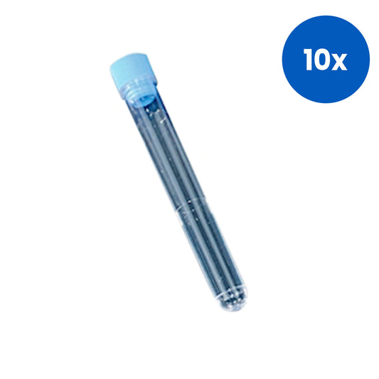 Aptaca Cylindrical Test Tube with Cap 5ml 12mm x 86mm Graduated with Rim Polystyrene 500/Bag - Clear x10