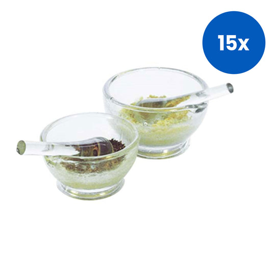 Lincon Mortar and Pestle 180mm Diameter Soda Lime Glass 1/Box - Clear x15