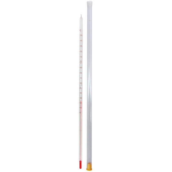 Livingstone Laboratory Thermometer Red Spirit 0 to 150degC 1.0deg Division 76mm Immersion 300mm Length - White x45
