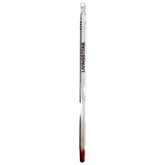 Livingstone Lab Thermometer Red Spirit Minus 10 to 100deg Celsius 2.0deg Division Total Immersion 155mm - White x50